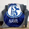 Custom Name Schalke Team Crest blanket for Couch & Bed, Plush Cozy Fuzzy Blanket Super Soft & Warm Blankets for Fall and Winter. 0908259