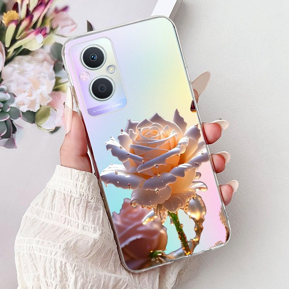 For OPPO Reno7 Z 5G / Reno8 Z 5G Elegant Floral Butterfly Phone Case For Oppo Reno 7Z 8Z 5G Soft Silicone TPU Cases