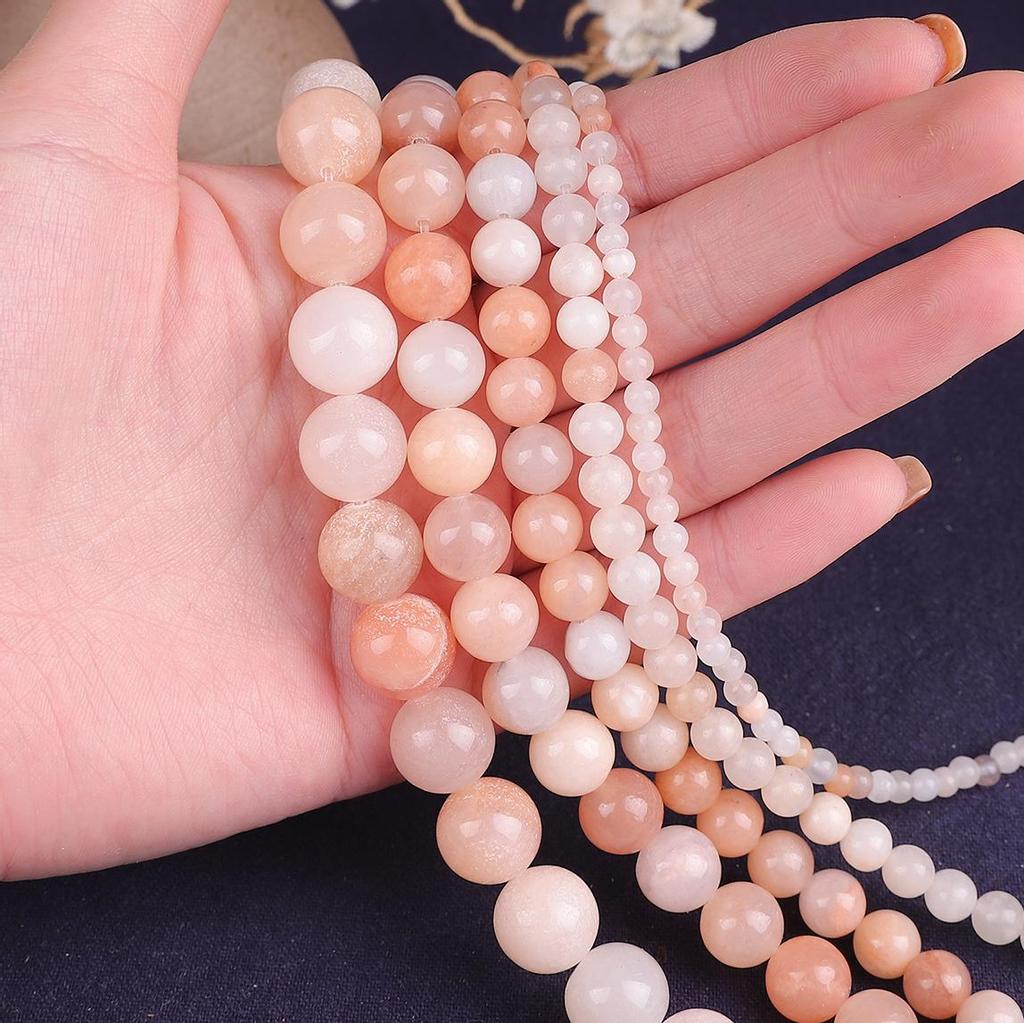 Натуральный камень, розовый авантюрин, круглые бусины-разделители для самостоятельного изготовления ювелирных изделий, 15 дюймов, 4, 6, 8, 10, 12 мм