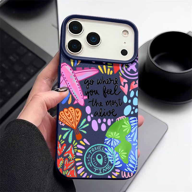 Чехол с мультяшным узором Огненный Шар для iPhone 17 Pro Max iPhone 16 Pro Max 15 14 13 12 11 16E Air Люксовая Силиконовая Крышка с Текстурой Кожи