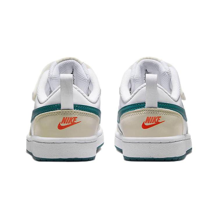 Nike Court Borough 2 Low Comfortable Low top Kids' Skateboarding Shoes White Green Children Aged 3 7 Years Old BQ5451-017