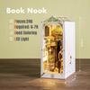 Robotime Rolife Wooden Puzzle Sunshine Town DIY Dollhouse Book Nook with LED Light for Bookshelf Insert Decor - TGB02