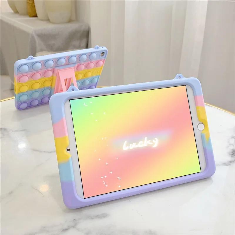 Чехол-подставка для планшета для iPad Air 1 2 3 10.5 4 5 10.9 10-го поколения 2022 10.2 7 8 9 2020 Pro 11 2024 9.7 2018 2017 Mini 6 Силиконовый детский чехол