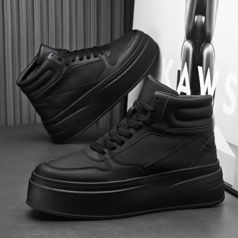 Мужские кеды на высокой толстой подошве, модели весна-осень 2025 года, увеличивающие рост, белые, модные, повседневные, универсальные кеды для скейтборда, мужские туфли на платформе