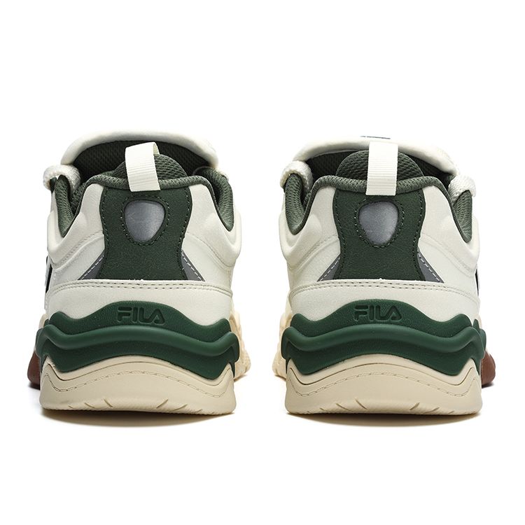 Fila Fusion Ткань с костяным рисунком Синтетическая кожа Модные Удобные Низкие Кеды для скейтбординга Мужские кроссовки Белый Зеленый T12M242203FPC