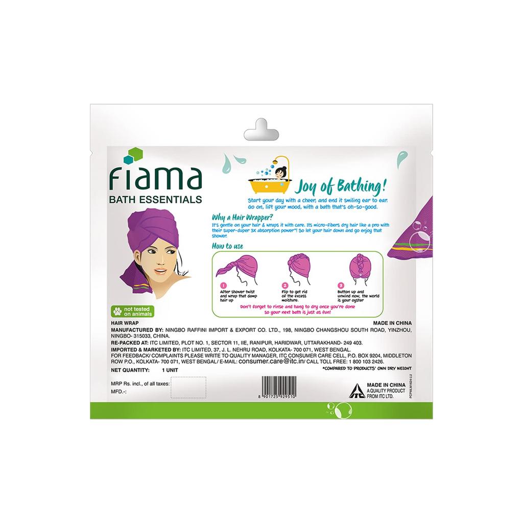 Fiama Bath Essential Повязка для волос Мягкое полотенце для волос из микрофибры для женщин Упаковка 1 шт. Быстросохнущий банный аксессуар