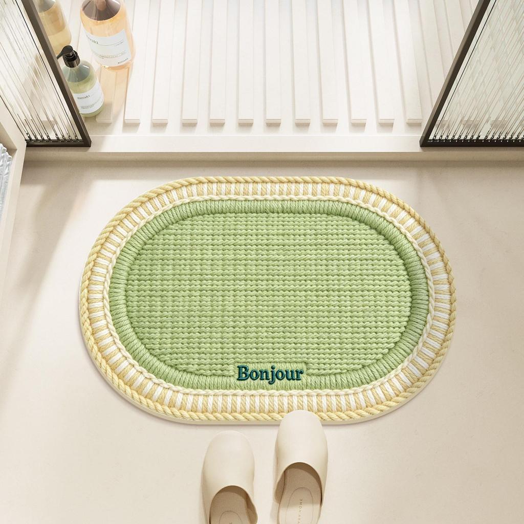 Нескользящий коврик для ванной комнаты Diatom Mud Quick-Dry: Впитывающий влагу, устойчивый к грязи, минималистичный дизайн для прихожих и туалетов