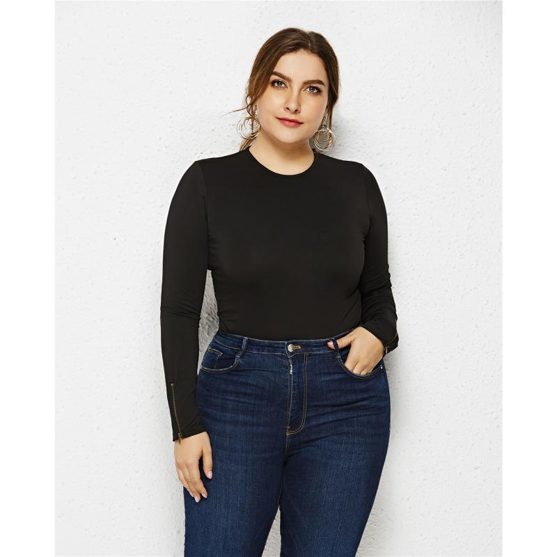 Женский цельный сплошной цвет с длинными рукавами, сексуальный комбинезон с защитой от воздействия больших размеров