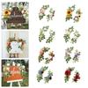 2Pcs/Set Peony Front Door Wedding Rustic Arch Garland Artificial Flowers Backdrop Wall Welcome Sign Silk