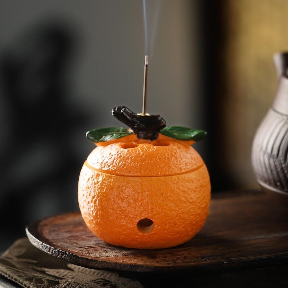 3D Orange Shape Incense Burner Creative Design Desktop Ornament New Ash Catcher  Home Decor