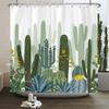 Cactus Shower Curtains Waterproof Polyester Fabric Shower Curtains Tropical Plants Bathroom Screen Curtain Home Decor 180X180cm