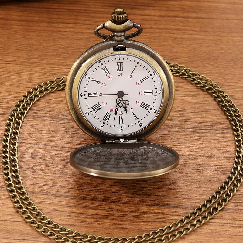 2 шт./набор, 1 шт. ретро модные мужские часы с тремя головками дракона дизайн корпуса кварцевые карманные часы и 1 шт. роскошное мужское ожерелье, идеальный выбор для подарков мужчинам