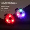 Mini LED Bicycle Tail Light Usb Chargeable Bike Rear Lights IPX4 Waterproof Safety Warning Cycling Light Helmet Lamps