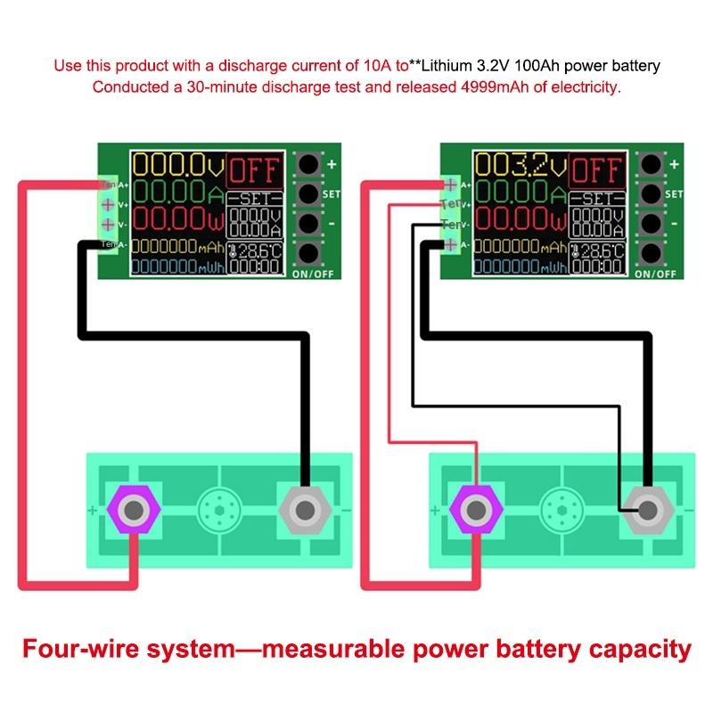 150W 20A Adjustable Constant Current Electronic Load 1.77inch TFT Color Display Adjustable Testing Module Digital Analyzer