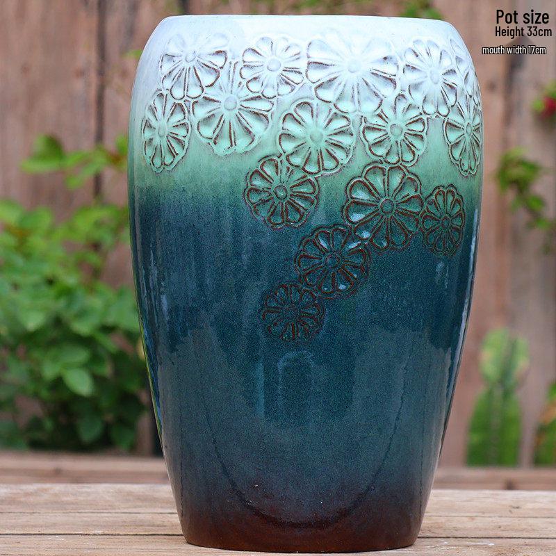 Большой керамический горшок ручной работы для суккулентов и орхидей - Дышащий, Грубозернистый глиняный горшок для бонсай