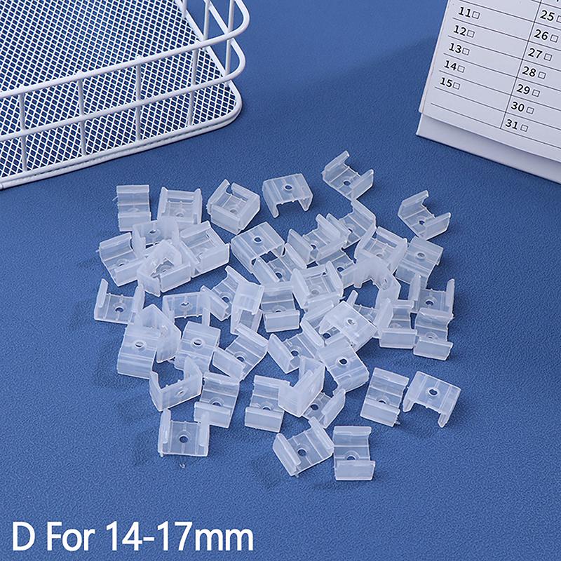 50 шт. светодиодных соединителей, фиксирующих пластиковые зажимы, крепление на стене для 8/10/12/14/17/18/20 мм RGB 5730/5050/2835 полосы света
