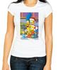 The Simpsons Christmas The Simpsons Women 3/4 Short Sleeve T-Shirt L210