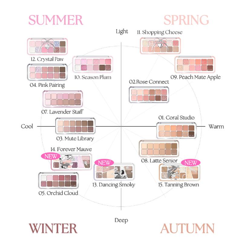 CLUB CLIO Pro Eye Palette Air, 14 цветов (14 вариантов)