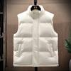 Cotton Vest Jacket Men's New Down Sleeveless Jacket Men's Solid Color Jacket Winter Warm Vest Jacket Windbreaker Clothing