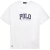 Polo Letter Print Повседневная футболка с круглым вырезом и коротким рукавом для мужчин, белые топы 710934714-002