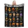 Премиальное итальянское одеяло с дизайном «Brainrot» Дышащее Уютное Для использования круглый год Идея для подарка Одеяло с принтом Ультрамягкое Для домашнего декора