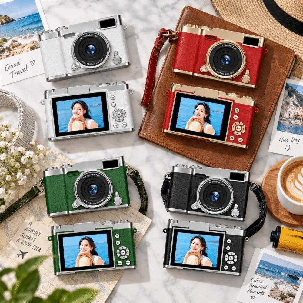 1080P CCD Digital Camera 2.4-inch Screen Retro Camera Portable Flip Screen Camera  Adults