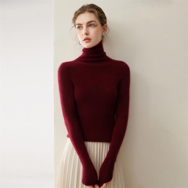 Lekasha Women's Slim Fit 100% Pure Cashmere Stand Collar Pullover