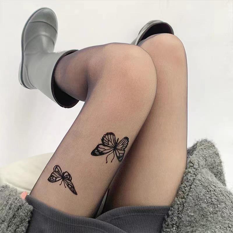 2024 Черные антизацепные чулки: Женские шелковые колготки Pure Desire Butterfly, идеально подходят для весны и осени.