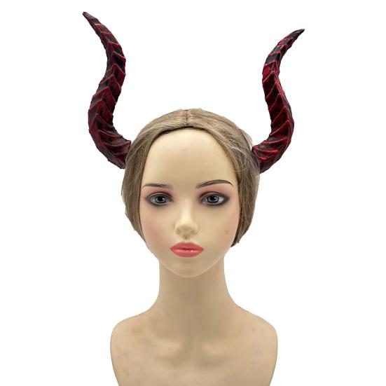 Gothic Devil Horn Headband Imitation Fake Bull Horns Hair Hoop Halloween Dress Up Hair Accessories for Halloween Cosplay Carnival