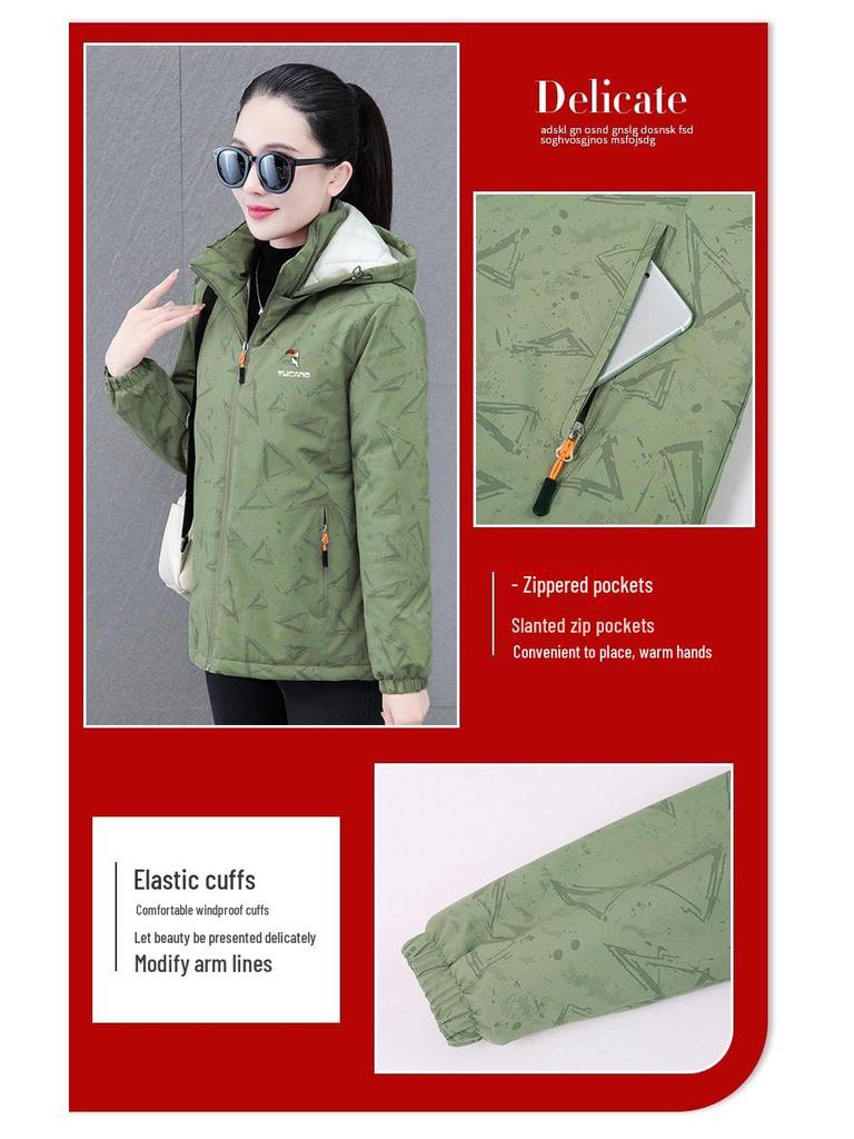 2024 Женская зимняя теплая хлопковая куртка с капюшоном для женщин среднего и пожилого возраста