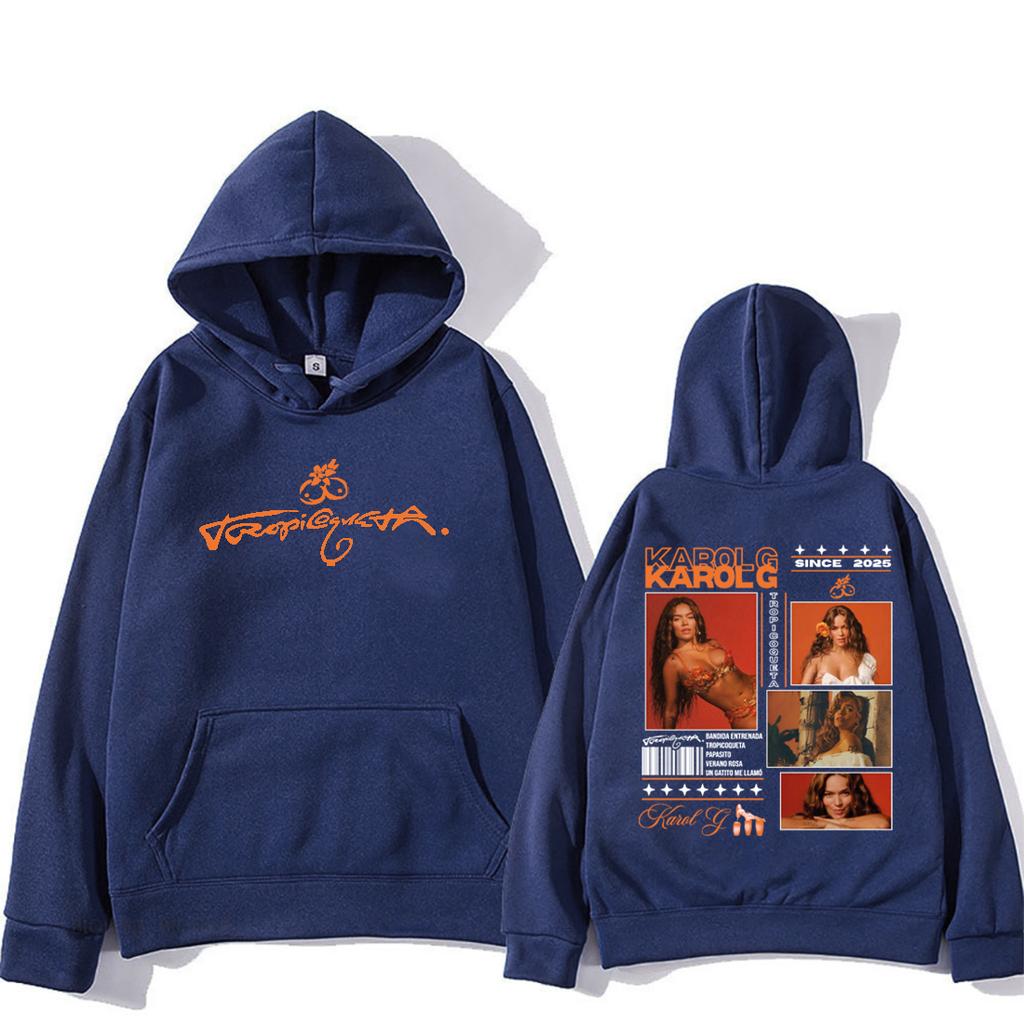 Karol G 2025 New Album Tropicoqueta Double Sided Printed Hoodies Men Women harajuku fashion Sweatshirts vintage Oversized tops