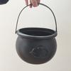 2Pcs Halloween Candy Bucket Large Witch Cauldron Black Plastic Kettle Halloween Pot Snack Container for Party Favors Cosplay Events