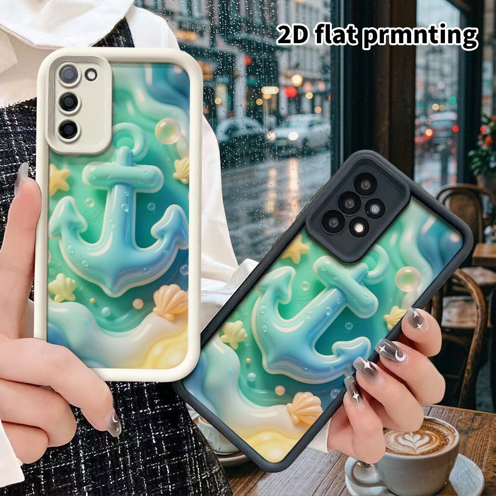 Чехол для телефона: 2D плоский дизайн, подходящий для защитного чехла Samsung Galaxy A34 A35 M05 M06 S20 S22 S21 FE Plus 5G, корабль-якорь в морской тематике, идеальный Крис