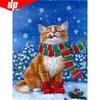 Алмазная картина животное кошка зимняя мозаика со стразами Алмазная вышивка крестом