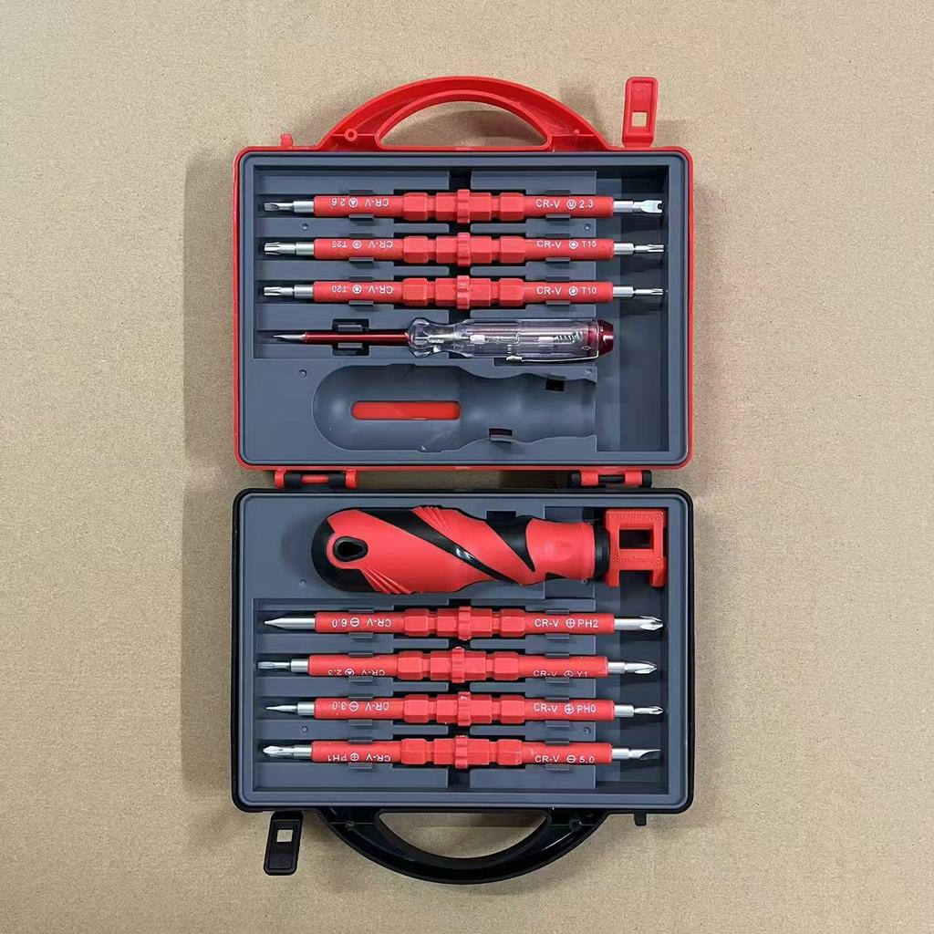 Изолированный набор отверток для электрика: Шлицевая, крестовая, Torx Двойного назначения