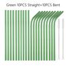 6*215mm 10 Colors Eco-friendly Reusable Metal Straws Set 304 Stainless Steel Drinking Straw Cocktail Party Favor Bar Accessory