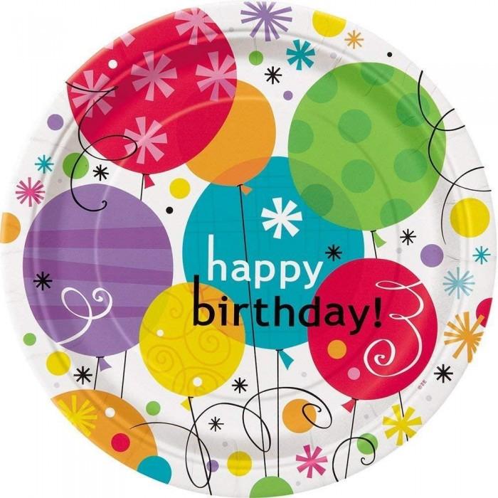 Unique Party Тарелки для вечеринки по случаю дня рождения (Пакет из 8)