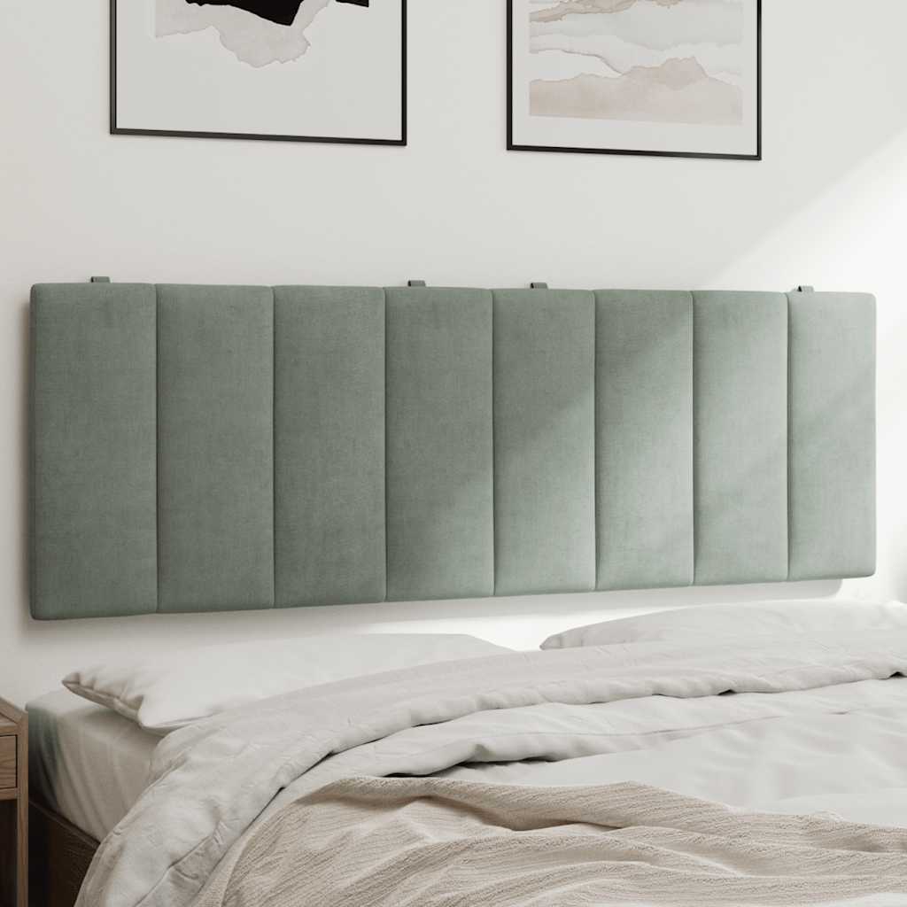 Headboard Cushion Hanko Light Grey 140 cm Velvet