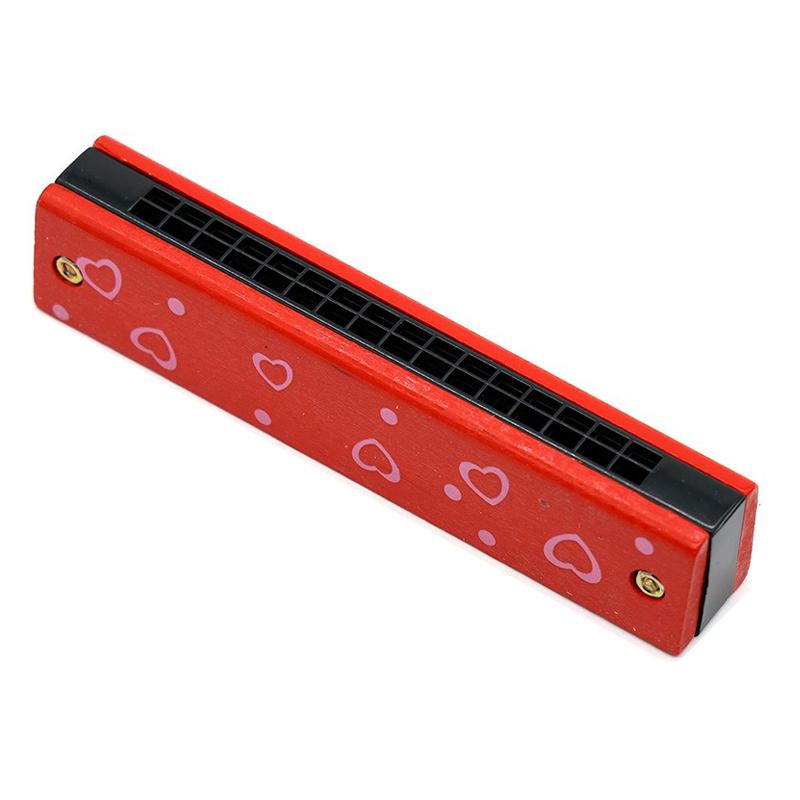 1PC Multicolored Mouth Organ Cute Cartoon Wooden Harmonica 16-Hole Musical Instruments Beginners Suitable Woodwind Harmonica ZYF