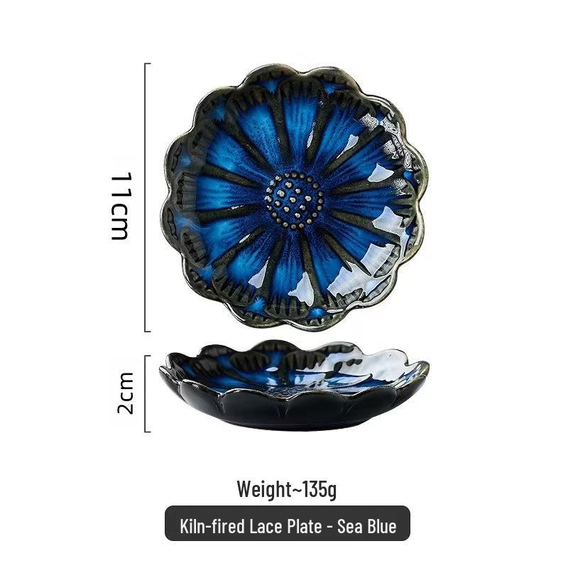 Japanese Ceramic Petal Seasoning Dish Set for Home - Creative Dipping & Fruit Plates, Hot Pot Dish
