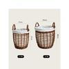Wicker Laundry Basket With Handles Natural Dirty Clothes Hamper Bathroom Bedroom Room Storage