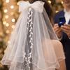 Polyester Bow Veil Hair Hoop Mesh Bridal Tulle Portable Girls Head Gauze  Birthday Headdress