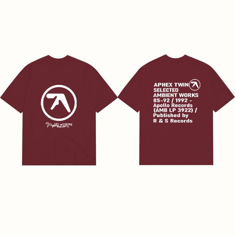 Мужская футболка Aphex с черным принтом, хлопковая, графическая, оверсайз, корейская мода, с коротким рукавом, топы, футболки, одежда в стиле Y2k, уличная одежда