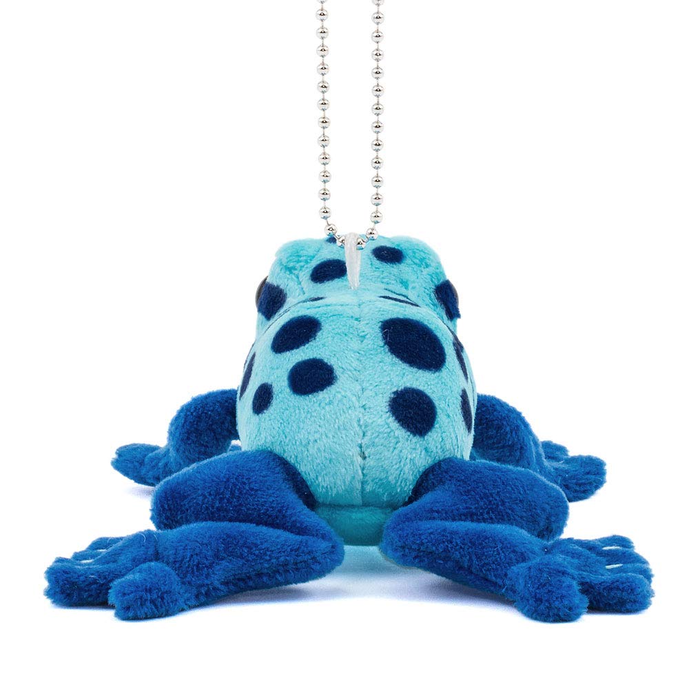 COLORATA Cobalt Poison Dart Frog Plush Mascot (Realistic Amphibianwith Chain) Cute Frog Keychain Doll Gift (Twice Tested)  Christmas Present