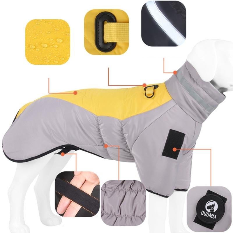 Зимнее пальто для собаки Уютный светоотражающий водонепроницаемый жилет для собаки Теплая одежда для собаки для холодной погоды для средней и крупной собаки