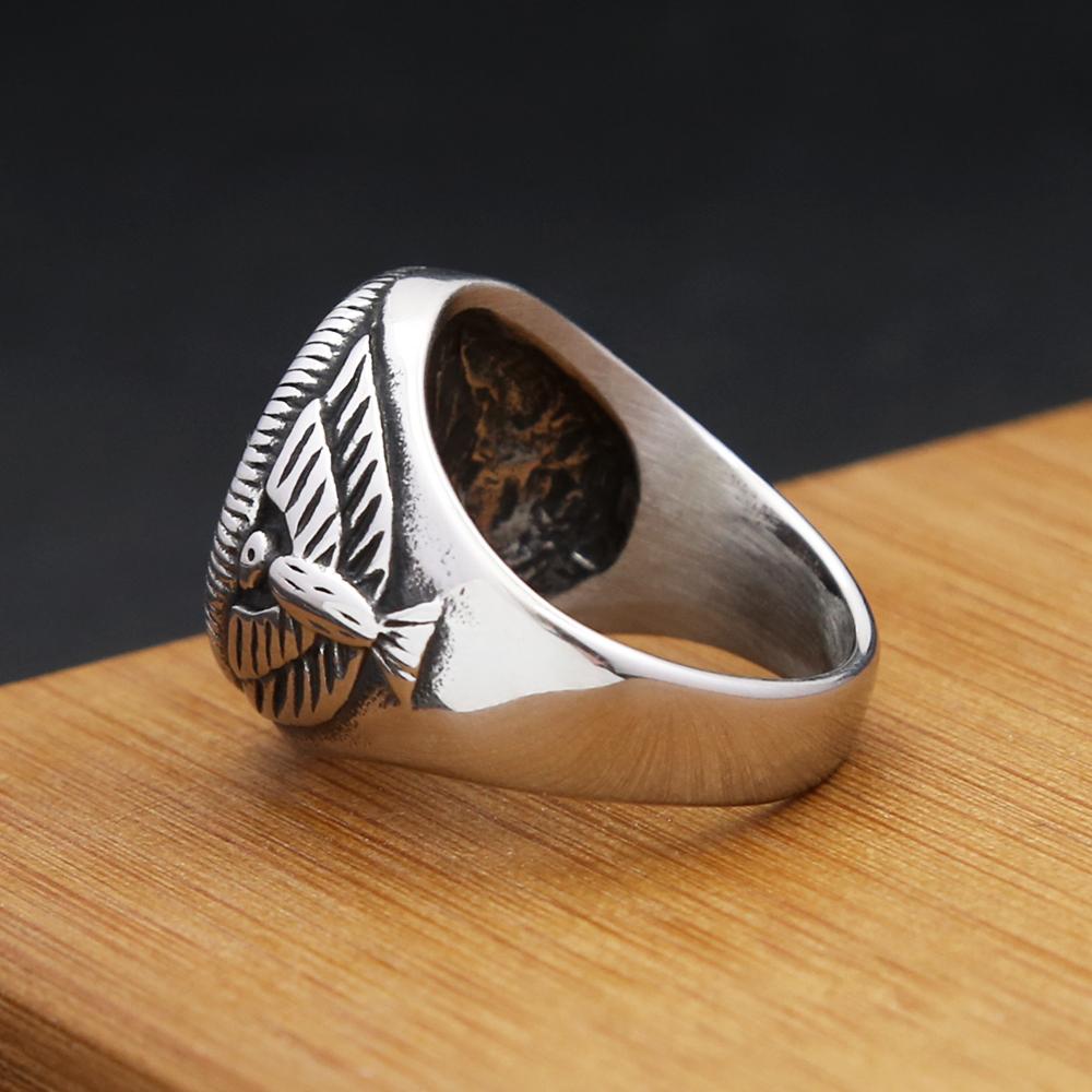 Винтажное панк-кольцо со звездой Давида в стиле хип-хоп, байкерское, из нержавеющей стали, гексаграмма с орлами, кольца для мужчин и женщин, амулет, ювелирные изделия