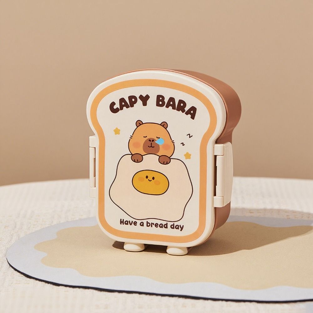 Capybara Meal Boxes Grid Crisper Cute Lunch Box for Outdoor Picnic School