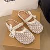 Flat-bottomed Bag Head Half Slippers Women's Summer Wear 2025 New One-pedal Fairy Wind Mesh Single Shoes Cool Slippers