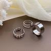 3Pcs Women Rings Geometric Opening Adjustable Jewelry Korean Style Smooth Surface Finger Rings Birthday