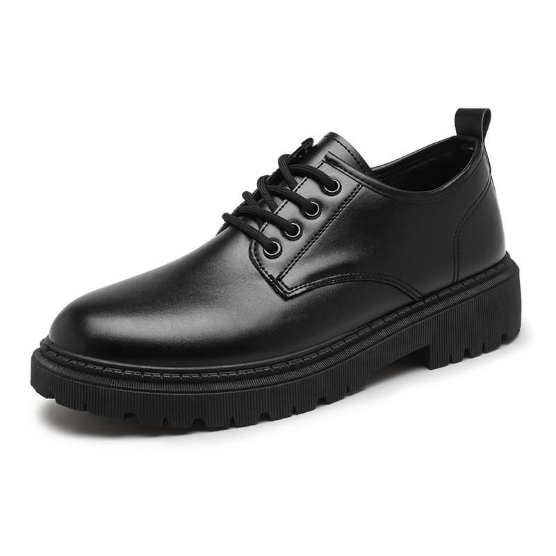 Casual Leather Patchwork Mens Shoes With Durable Rubber Sole For Everyday Wear